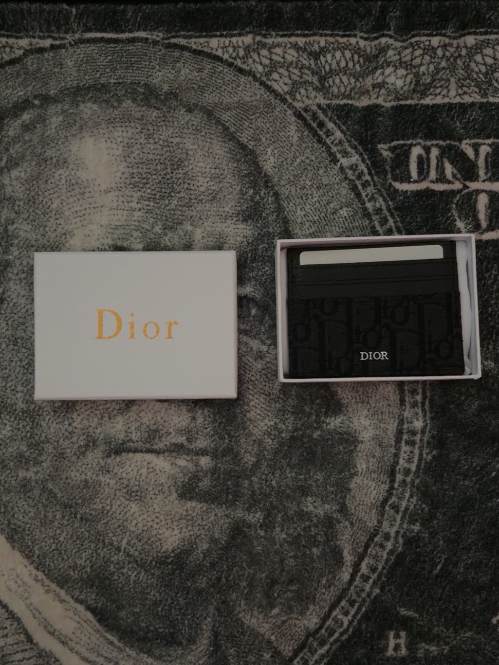 Dior Black Card Holder Mens Luxury Leather Card Case